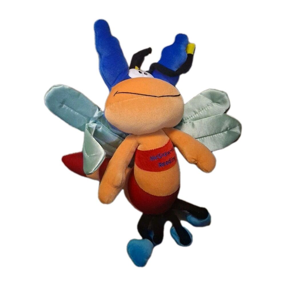 McGraw Hill Reading Lightning Bug Firefly Plush 16” Rare Vintage Stuffed Animal